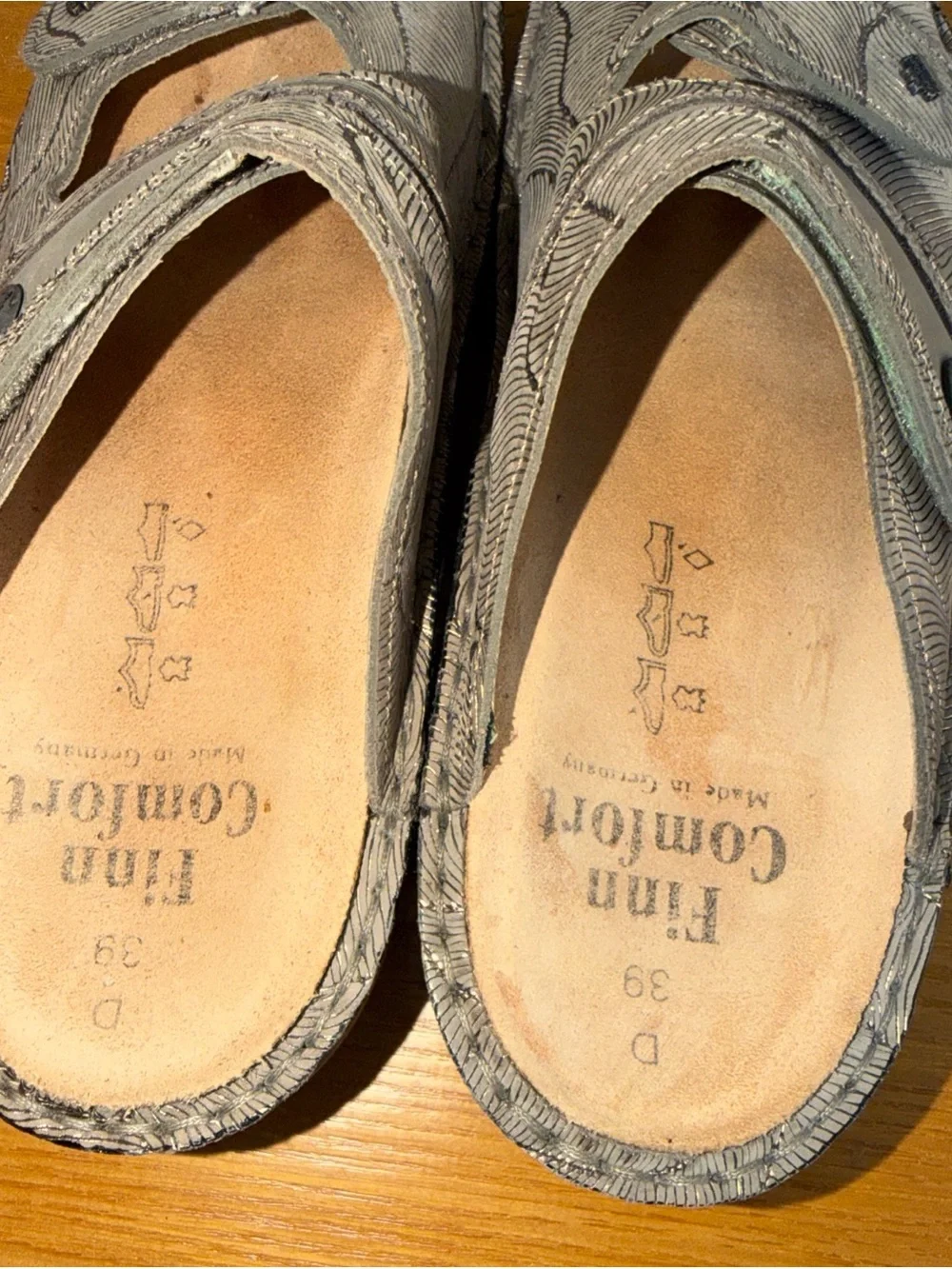 Finn Comfort Java Taupe Leather Comfort Sandals EU 39 US 8.5